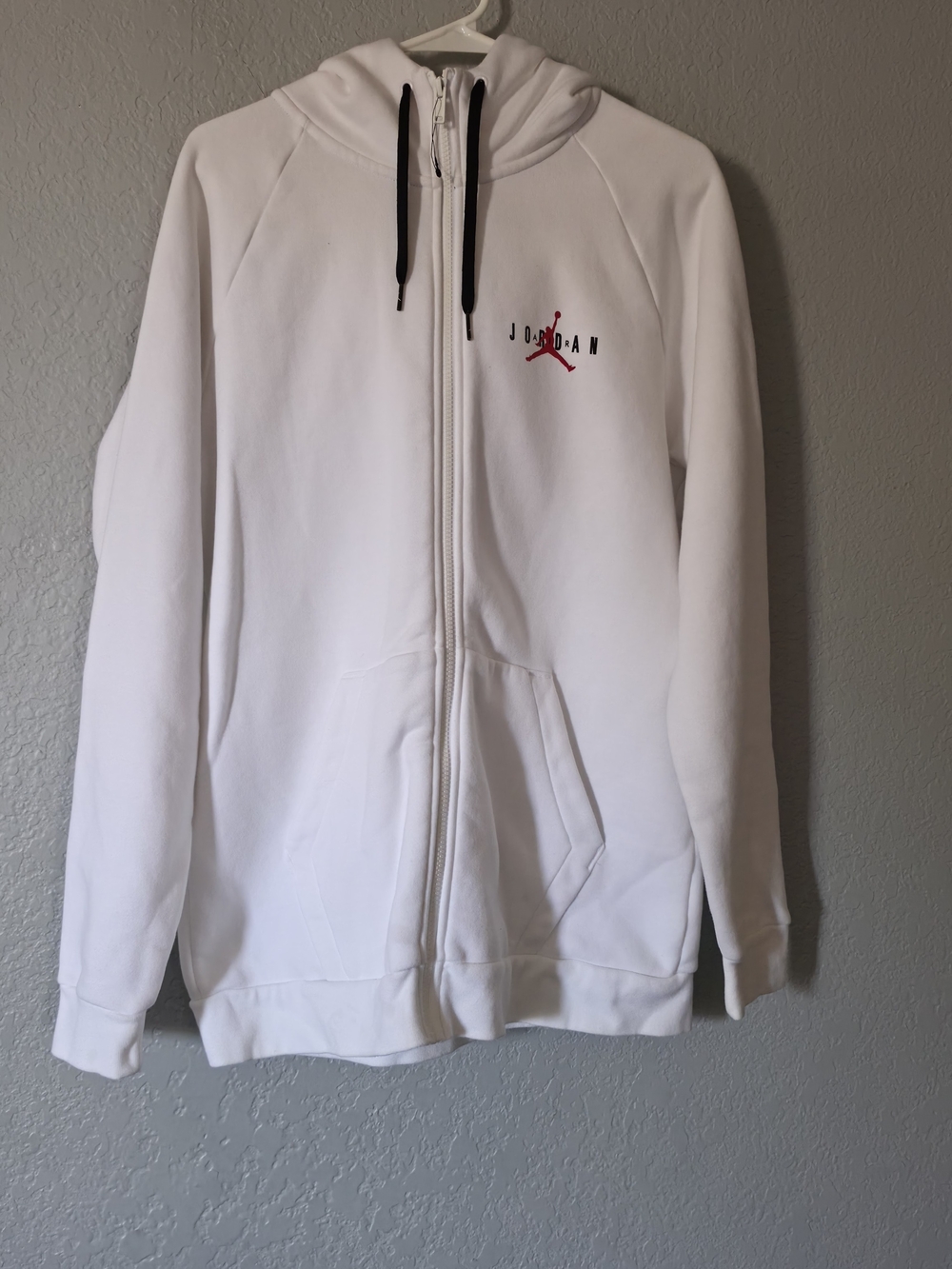 Jordan Men's White Full-Zip Hoodie Sweater